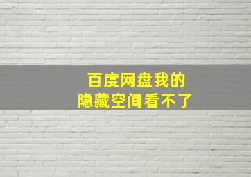 百度网盘我的隐藏空间看不了