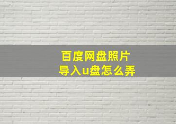 百度网盘照片导入u盘怎么弄