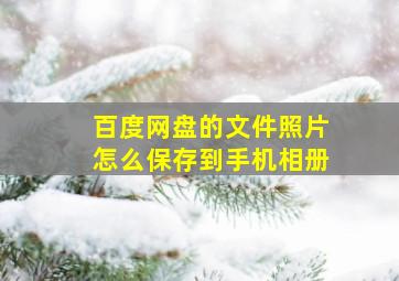 百度网盘的文件照片怎么保存到手机相册