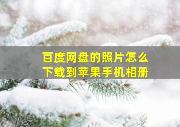 百度网盘的照片怎么下载到苹果手机相册