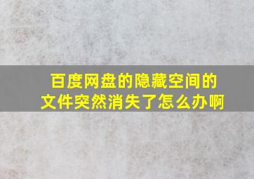 百度网盘的隐藏空间的文件突然消失了怎么办啊