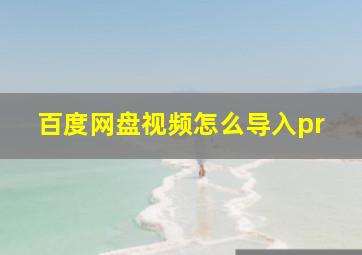 百度网盘视频怎么导入pr