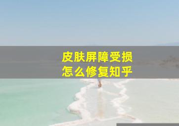 皮肤屏障受损怎么修复知乎