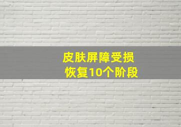 皮肤屏障受损恢复10个阶段