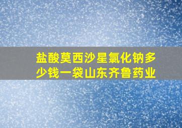 盐酸莫西沙星氯化钠多少钱一袋山东齐鲁药业