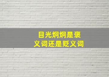 目光炯炯是褒义词还是贬义词