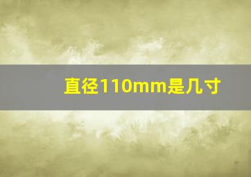 直径110mm是几寸