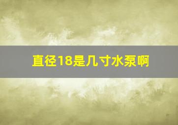 直径18是几寸水泵啊