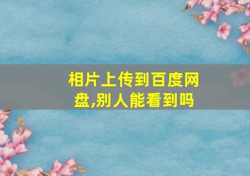 相片上传到百度网盘,别人能看到吗