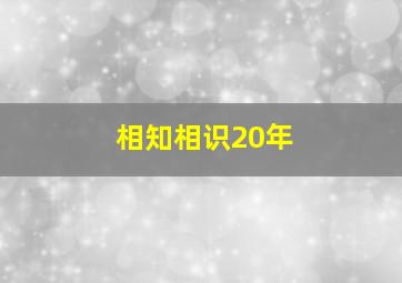 相知相识20年