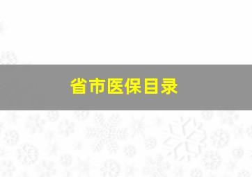 省市医保目录