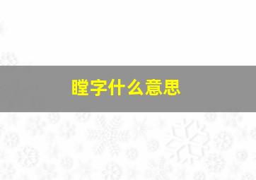 瞠字什么意思