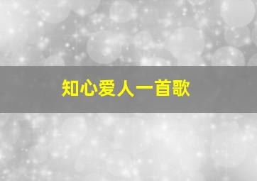 知心爱人一首歌