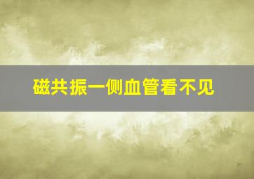 磁共振一侧血管看不见