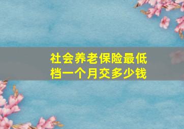 社会养老保险最低档一个月交多少钱