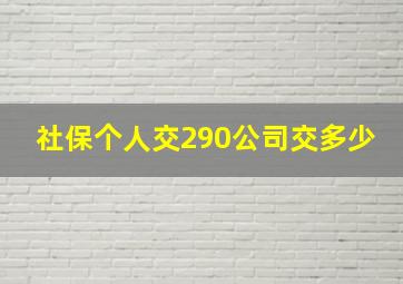 社保个人交290公司交多少