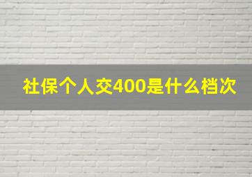 社保个人交400是什么档次