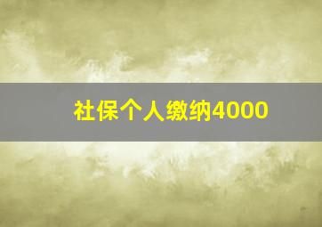 社保个人缴纳4000