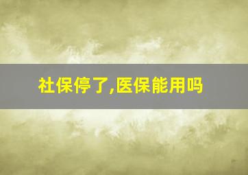 社保停了,医保能用吗