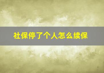 社保停了个人怎么续保