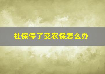 社保停了交农保怎么办