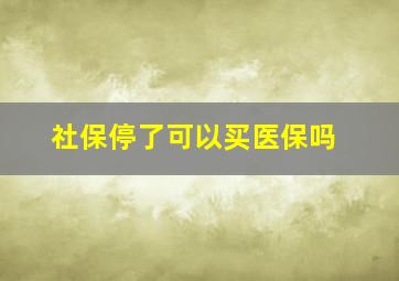 社保停了可以买医保吗