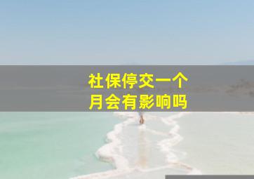 社保停交一个月会有影响吗