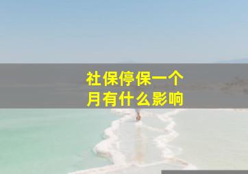 社保停保一个月有什么影响