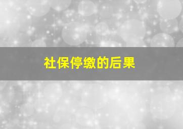 社保停缴的后果