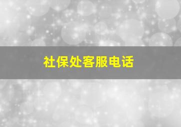 社保处客服电话