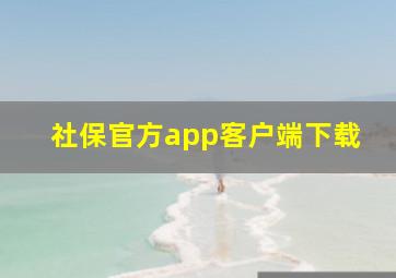 社保官方app客户端下载