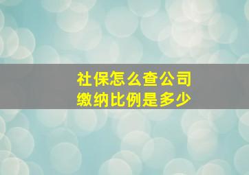 社保怎么查公司缴纳比例是多少