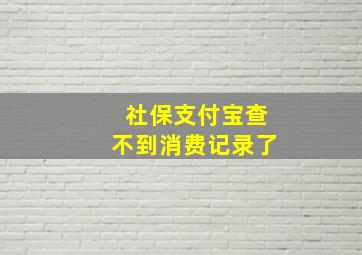 社保支付宝查不到消费记录了