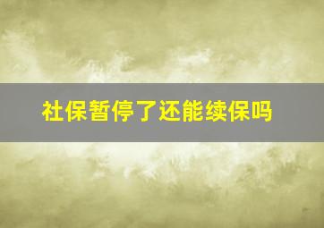 社保暂停了还能续保吗