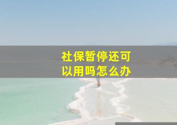 社保暂停还可以用吗怎么办