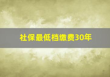 社保最低档缴费30年