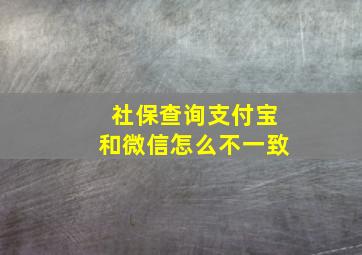 社保查询支付宝和微信怎么不一致