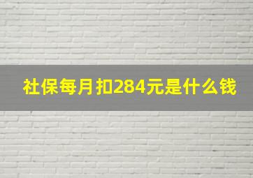 社保每月扣284元是什么钱