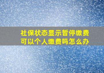 社保状态显示暂停缴费可以个人缴费吗怎么办