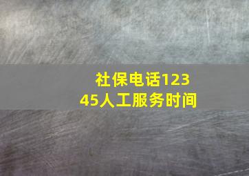 社保电话12345人工服务时间