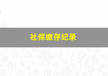 社保缴存纪录