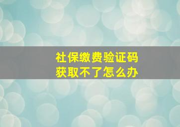 社保缴费验证码获取不了怎么办