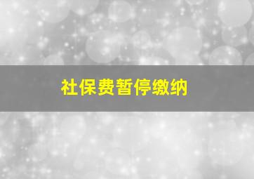 社保费暂停缴纳