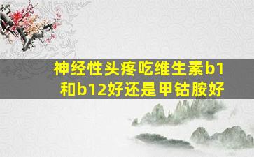 神经性头疼吃维生素b1和b12好还是甲钴胺好