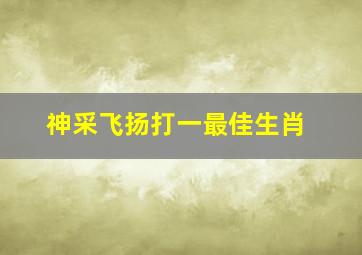 神采飞扬打一最佳生肖