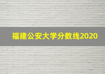 福建公安大学分数线2020