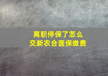 离职停保了怎么交新农合医保缴费