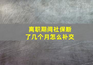 离职期间社保断了几个月怎么补交