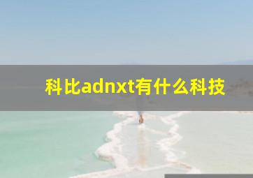 科比adnxt有什么科技