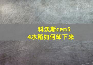 科沃斯cen54水箱如何卸下来